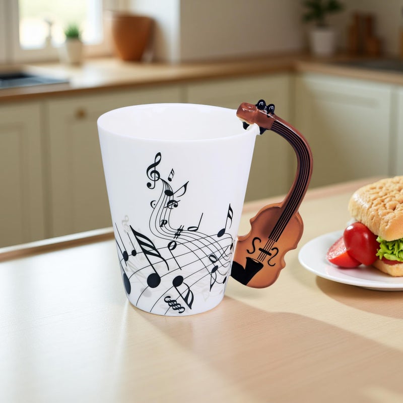 LanHong Violin Coffee Mug Gifts for Musician - 13.5 oz Violin Coffee Cup Violin Stuff Gifts for Music Lovers - Birthday Christmas Music Gift for Men Women - Image 5